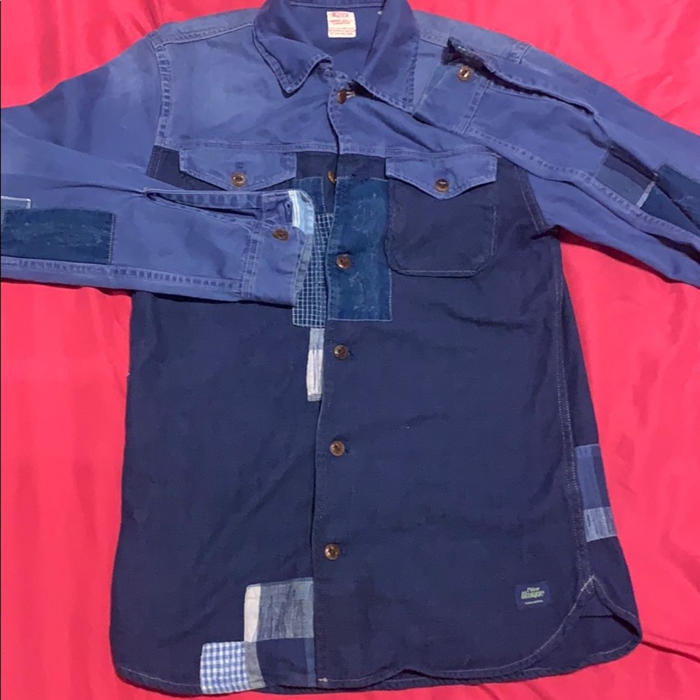 Denim Patch Work Scotch And Soda Button Down Shirt